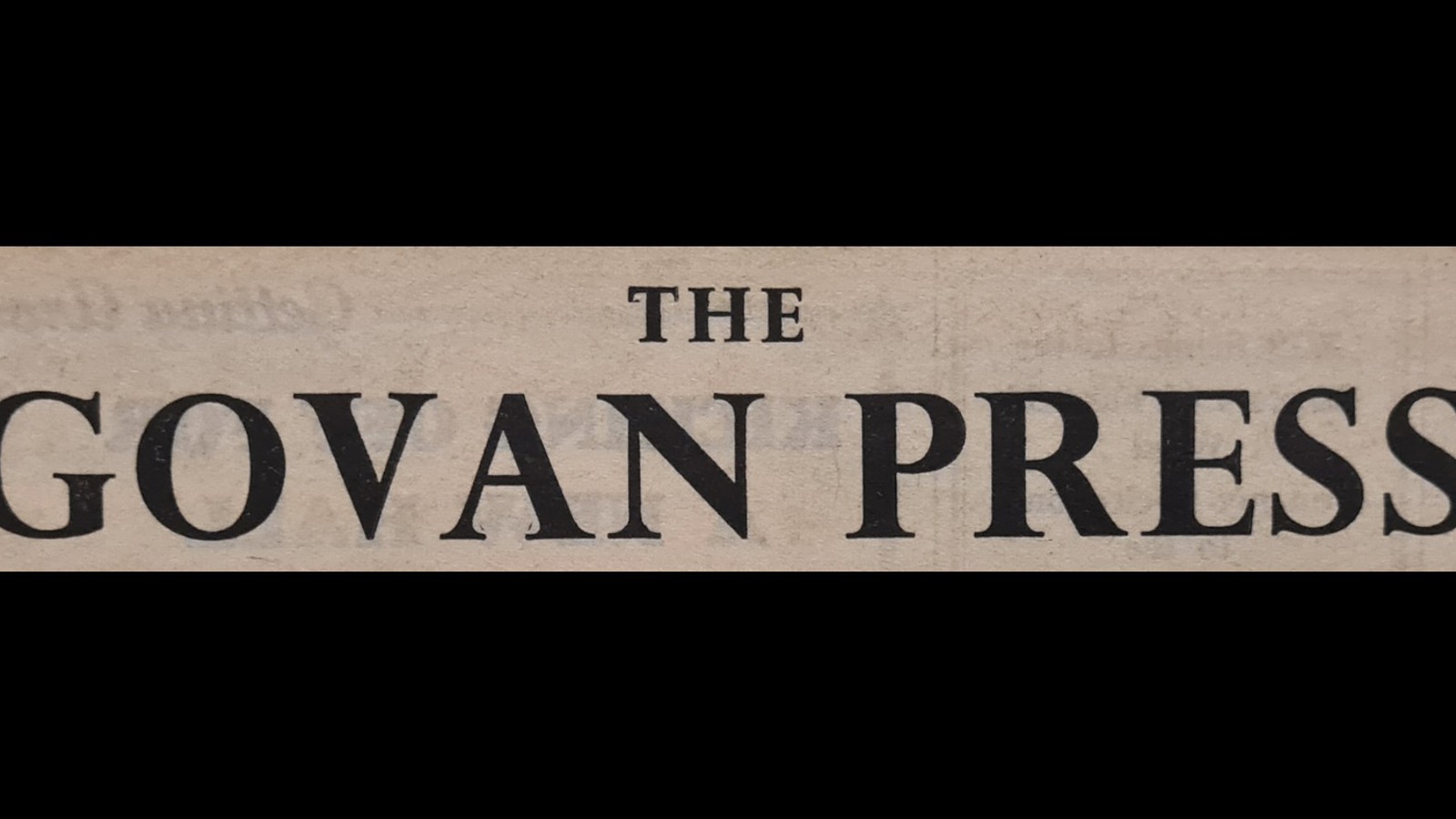 Newspaper masthead reading "The Govan Press"