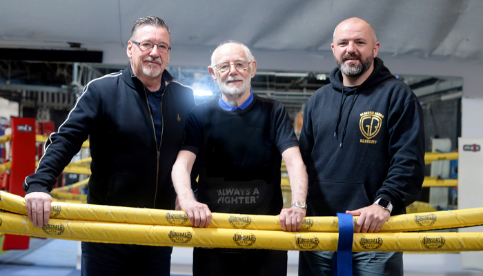 Photograph of Gary from Glasgow Boxing Academy and friends