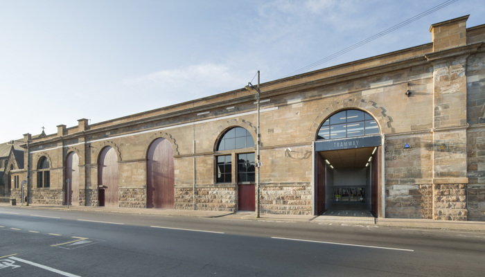 Tramway exterior - the Tramway is an old brick building with large windows