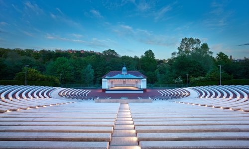 Kelvingrove Bandstand empty.