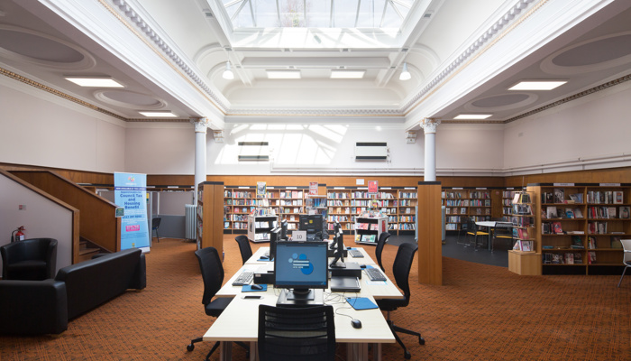 The computer area at Maryhill Library.