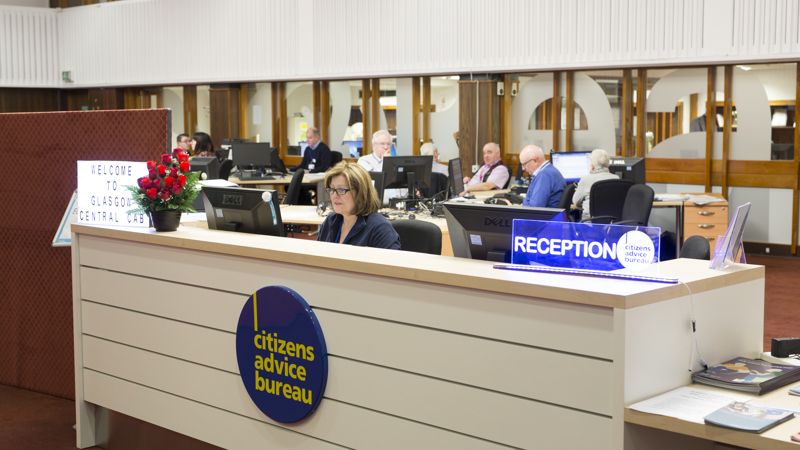 Citizens advice bureau desk at the Mitchell