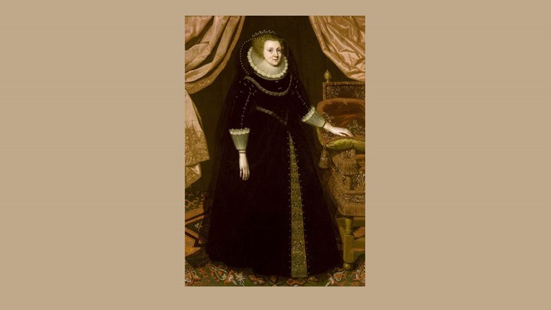 Photograph showing the painting of Elizabeth Vernon (1572–1655), Countess of Southampton