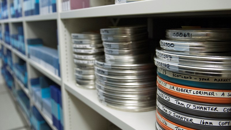 A selection of film reels in the stores 