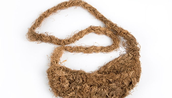 Artwork of bag made from grass