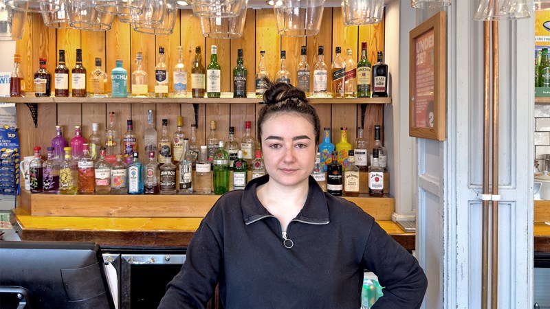 Photograph of bartender Louisa from Eala Bhán in Glasgow