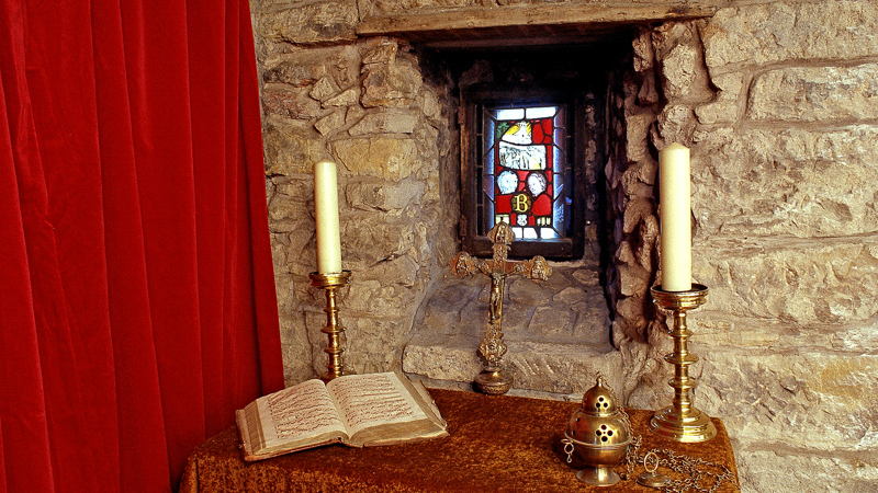 Photograph showing a scene of religious iconography inside Provand's Lordship.