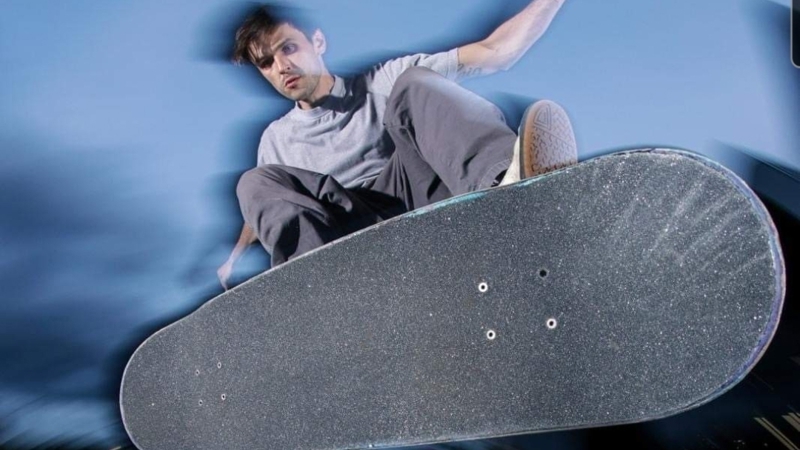 Close up of person on skateboard