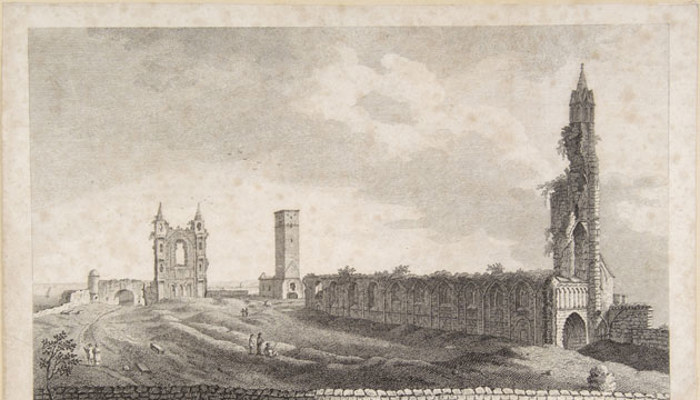 Image of engraving of St Andrew's cathedral