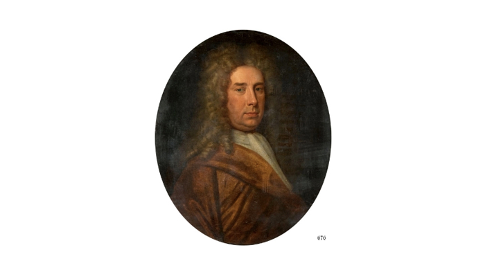 oval painted portrait of a person