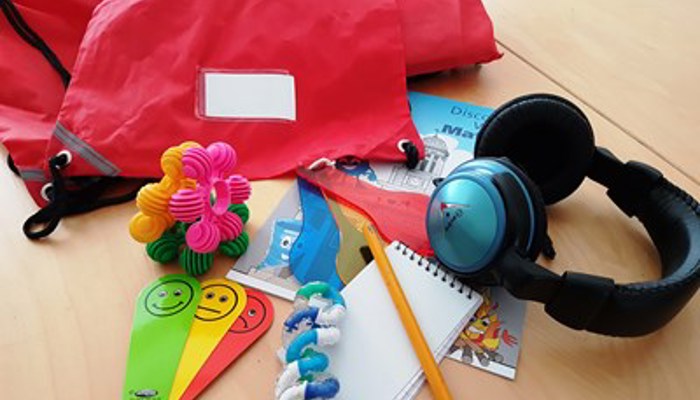 Photograph showing the Gallery of Modern Art (GoMA) sensory kit.