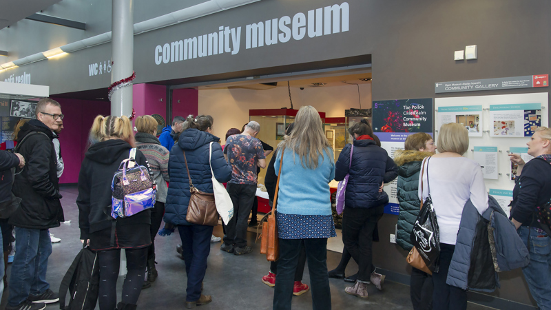 Photograph showing The Open Museum exhibition space at Pollok Civic Realm.