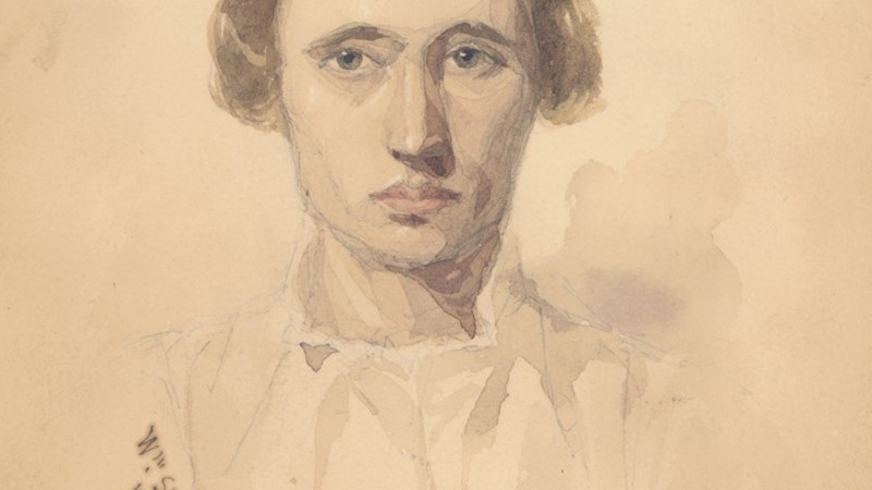 Self portrait of a young man in watercolour