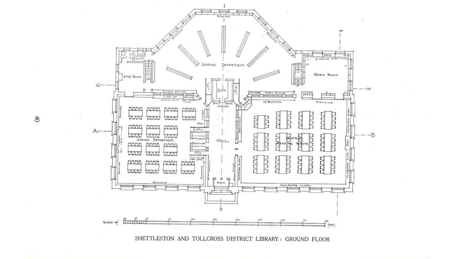 Floor plan of a library