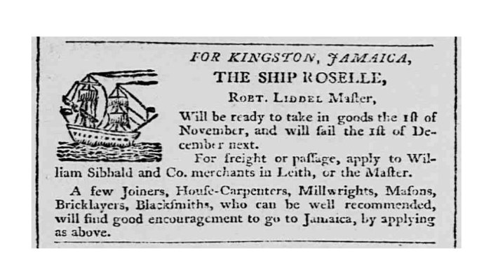 an old newspaper cutting relating to a ship called 'Roselle' and its links to Jamaica