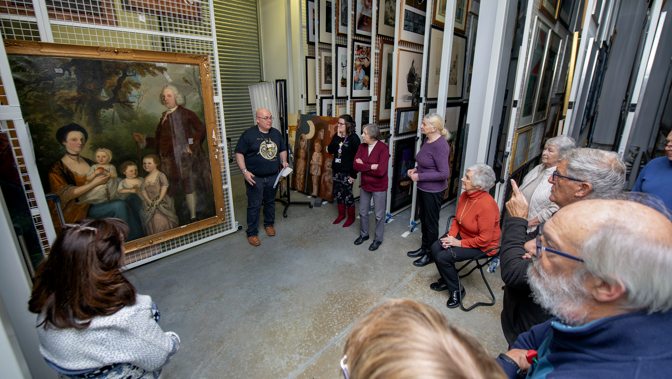 Photograph showing a group tour in progress.